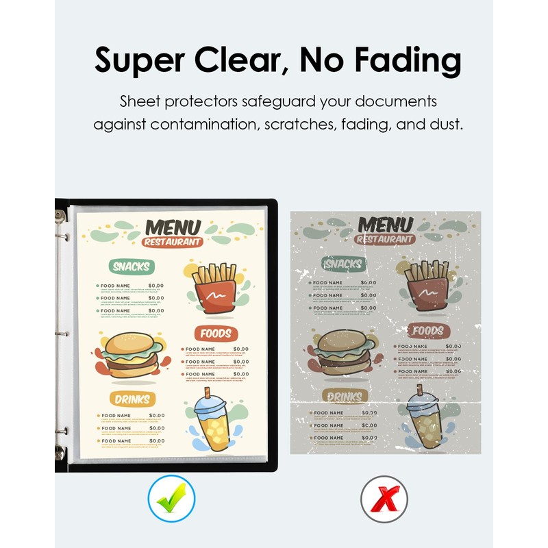 KTRIO 120 Pack Sheet Protectors 8.5 x 11 inch, Clear