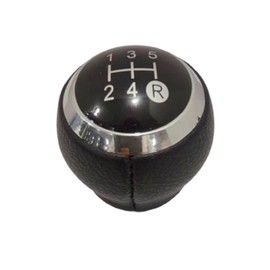 VBT Black 5-Speed Leather Shift Knob for Corolla - Glossy ABS Plastic Core, Direct Fit for 2007-2013 Manual Transmission