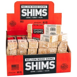 Nelson Wood Pine Shims 8" 12 Pack - Kiln Dried Wood - Case of 36 (Total 432 Shims)