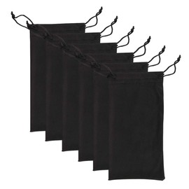 Groupcow 6pcs Eyeglasses Sunglasses Microfiber Pouch Bag, Cell Phone Storage Pouch 7.1" x 3.5" (Black)