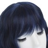 Leeven 12" Ombre Blue Synthetic Wigs with Bangs Short Wavy