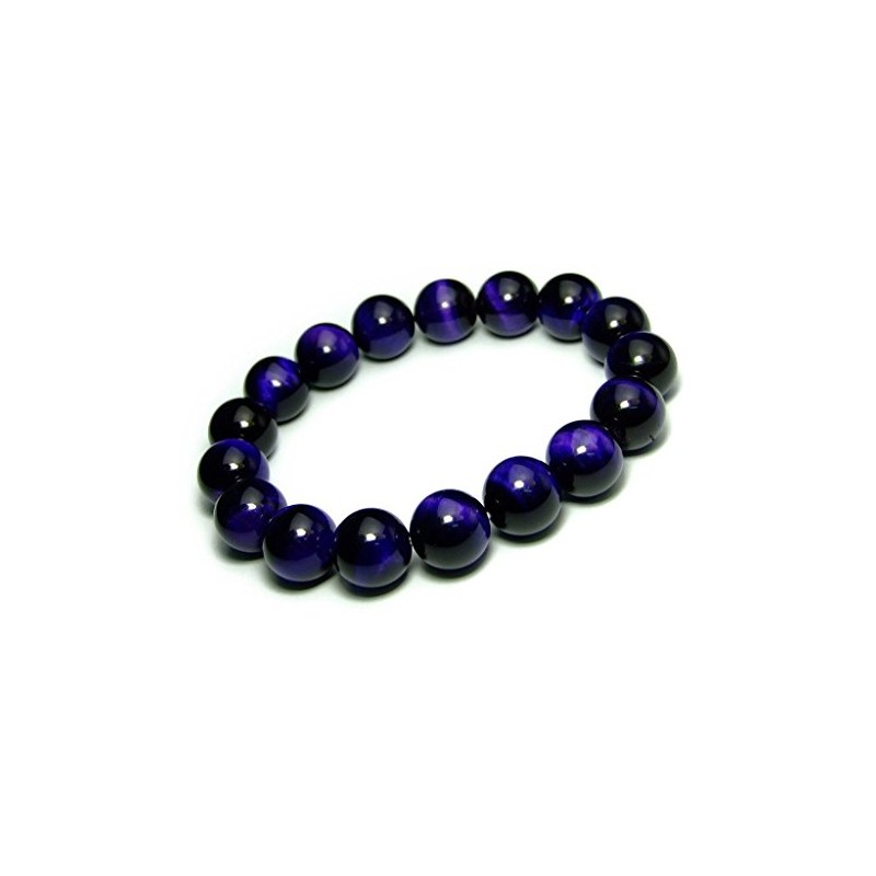 【hinryo】 8mm～14mm 5A パープルタイガーアイ 虎目石 ブレスレット ポーチ付き 天然石 パワーストーン (32456C