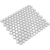 Hexagon Plain White Glossy Ceramic Mosaic Tile