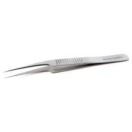 A2Z- High Precision Grade Stainless Steel Lab Tweezers Curved with Straight Micro Pointed Tips & Non Slip Grip Labware, Inspection & Repair Tool- For Microscopic & Precision Tasks - 4.5 Inch