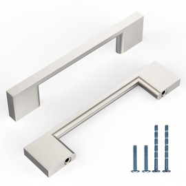 KNOKLOCK 10 Pack 3.75 Inch(96mm) Kitchen Cabinet Handles Brushed Satin Nickel Cabinet Pulls Kitchen Cabinet Hardware Drawer Pulls for Cupboard Wardrobe