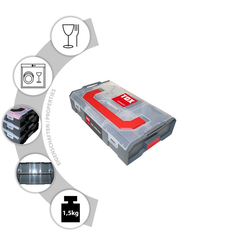 TOX L-BOXX Mini, effective, compact, clear sorting box for screws