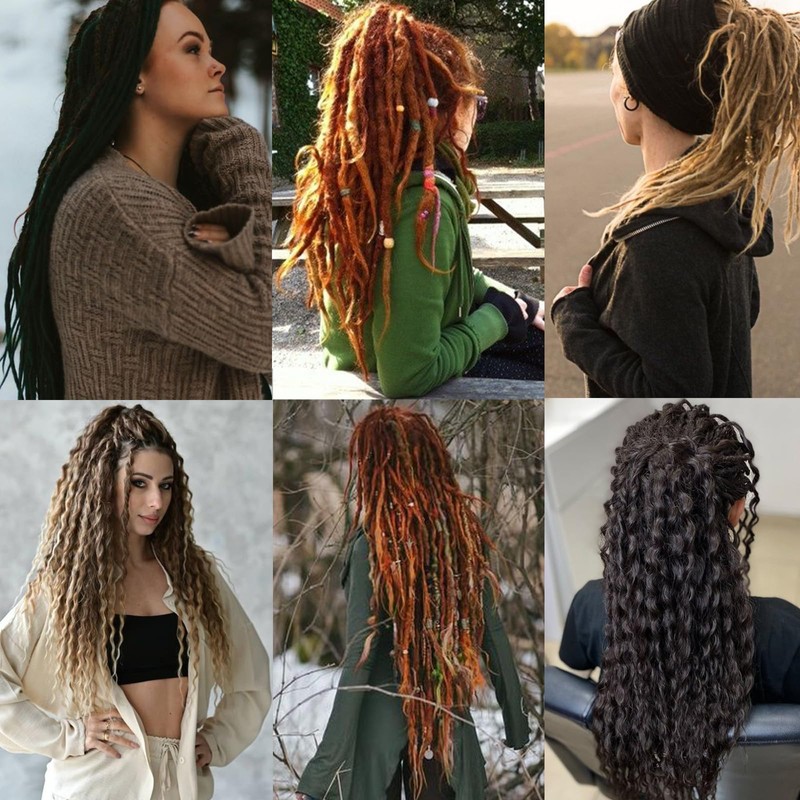 Samtress 24 Inch Double Ended Dreadlock Extensions Black Hippie Dreads