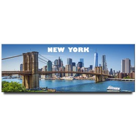 New York Panoramic Fridge Magnet Manhattan Travel Souvenir Brooklyn Bridge