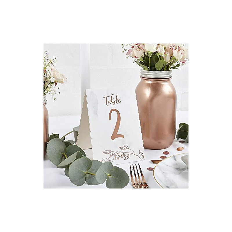 Luck and Luck Rose Gold Wedding Table Numbers 1-12