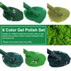eodci 6-teiliges grünes Gel-Nagellack-Set, Matcha-Grün, immergrünes Nagellack-Gel, Avocado, dunkelgrünes Glitzer-Gel-Nagellack-Set,
