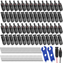 30 Pairs Solar Connectors: Male/Female Solar Panel Plug Solar Panel Cable Connector Photovoltaic Connector IP67 Waterproof Solar Connector Cable Connector with 2 Pieces Wrench