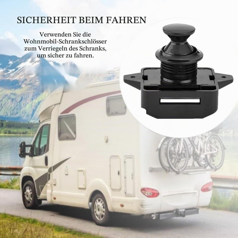 Keyless RV Cabinet Locks with Large Push Button, ABS RV