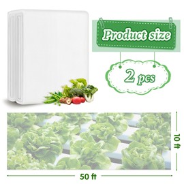 Liengoron 2PCS 10 Ft x 50 Ft Plant Covers Freeze Protection 1.05 oz/yd²Frost Blankets for Winter Outdoors Plants Floating Row Cover Frost Cloth Plant Freeze Protection