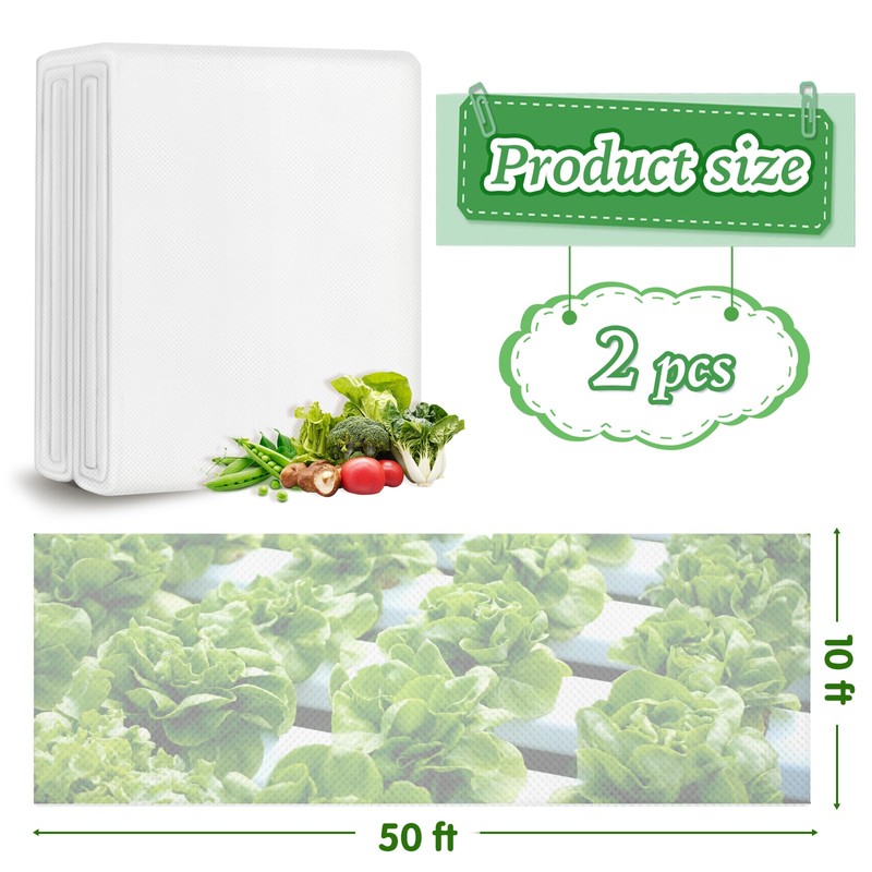 Liengoron 2PCS 10 Ft x 50 Ft Plant Covers Freeze