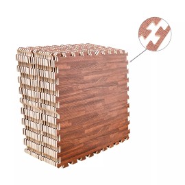FixtureDisplays 24X24" Wood Grain EVA Interlocking Foam Floor Tiles  Home Gym 25 Pack 100 SQ FT