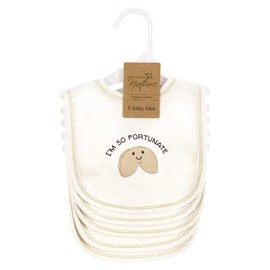 Touched by Nature Unisex Baby Organic Cotton Bibs, Fortune Cookie, One Size