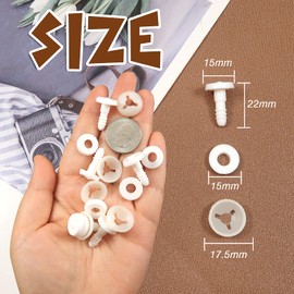 TOAOB 20 Stück 15mm Kunststoff Puppe Gelenke Tiergelenke Weiß Marionette Bastelbedarf für Handgemacht