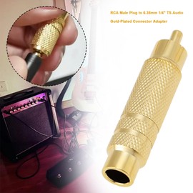 OTOTEC 2pcs RCA to 6.35mm Adapter RCA Male Plug to 1/4 Inch TS Female Audio Converter for Microphone Amplifiers Speaker 50mm(Gold Plated)