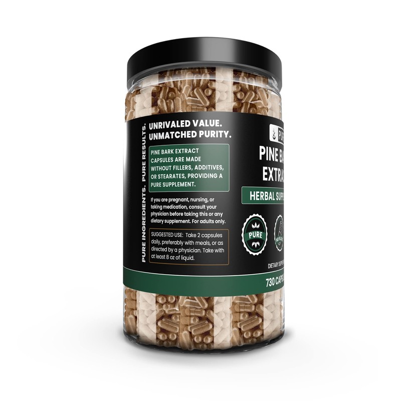Pure Original Ingredients Pine Bark Extract (730 Capsules) No Magnesium