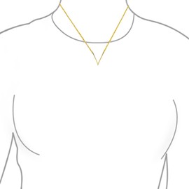 Bling Jewelry Minimalist Geometric Chevron V Pendant Necklace for Women Teen Gold Plated .925 Sterling Silver