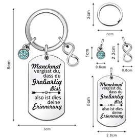 JINYJIA Gift Keyring, Courage Gift Keyring, Key Ring Gifts for Women, Motivational Gifts, Cheer Up Gifts for Best Friend, Farewell Gift