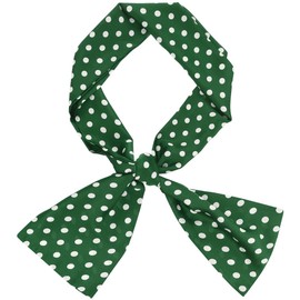 Allegra K Women Retro Polka Dots Skinny Scarf Neck Scarves Wrap Long Neckerchief Hair Band 145 x 15cm / 57.09 x 5.91 inches(L*W) Green