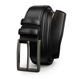 Papaanils Black Dress Belt for Men,Men's Belts Leather for Jeans,Mens Casual Belt,Black Golf Belt Length40