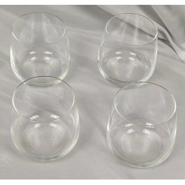 NEW ALESSI FOR DELTA AIRLINES SHORT STEMLESS WINE GLASSES 3.25" Lot of 4