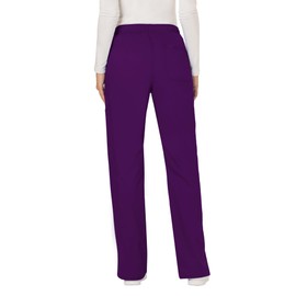 Cherokee Women's Mid Rise Moderate Flare Drawstring Pant, Eggplant, Medium
