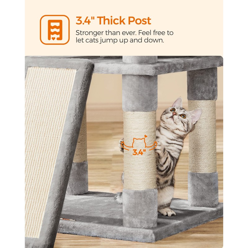Feandrea 67 Inches Multi-Level Cat Tree for Large Cats, with