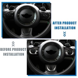 KUNGKIC Carbon Fiber Car Steering Wheel Button Sticker for Mini Cooper R55 Clubman R56 R57 Accessories
