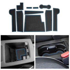 CDEFG Compatible with Renault Clio 5 2019-2023 2024 Rubber Mats, Centre Console, Non-Slip Mats, Non-Slip Rubber Mat, Clio V Accessories (Blue, Electronic Brake)