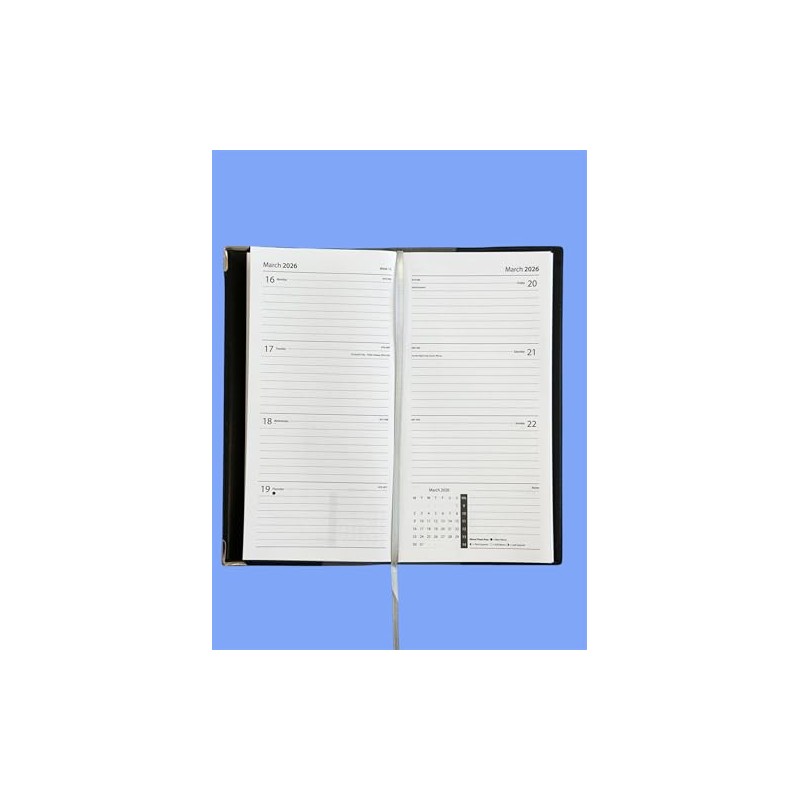 2026 Premium Faux Leather Soft Cover Slim Pocket Diary Week