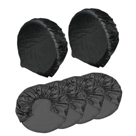 S.fields.inc Tire Wheel Cover Car Set of 4 Tire Cover Car Wash Sun Shade Snow Freeze Dirt Anti-aging (Black)
