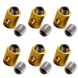 Screw Nipple Diameter 5 x 6 mm for Throttle Cable Bowden Cable Throttle Cable Nipple Carburettor, Compatible with Scooter 50 cc, Shift Moped, Garden Mower - High-Quality Brass and Steel, Set of 4