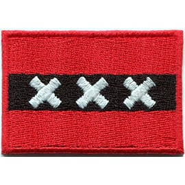 Flag of Amsterdam St. Andrew's Cross Holland The Netherlands Dutch Embroidered Applique Iron-on Patch Size Small S-1279