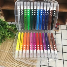 Escolares Plumones Marcadores Plumones Punta Pincel Punta Fina 24 Colores