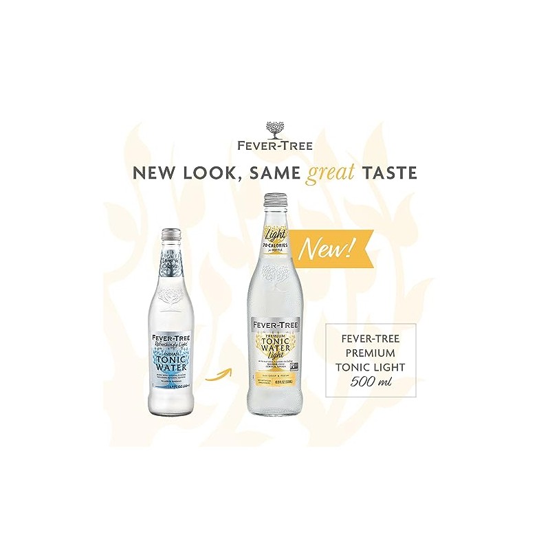 Fever-Tree Refreshingly Tonic Water, Light, 135.2 Fl Oz (Pack of