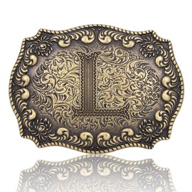 Btilasif Belt Buckles Men Western Cowboy Initial Letters ABCDJMR Mens Texas Rodeo Belt Buckle for Boys Girls (L)