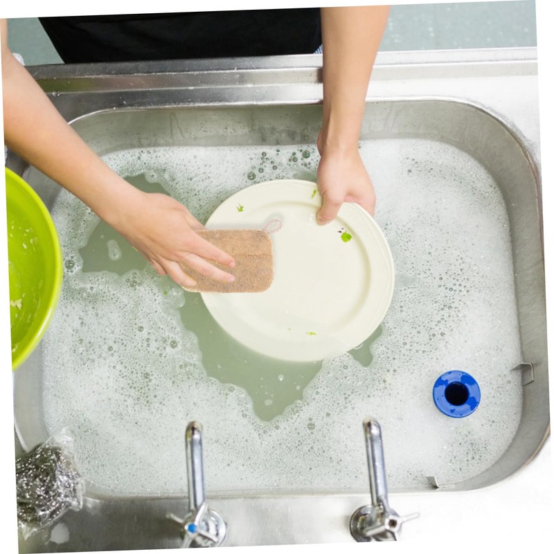 Outanaya 10pcs Natural Loofah Dishwashing Sponges Scrubber for Safe Cleaning