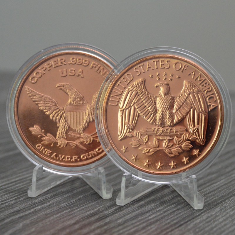 US Quarter Design 1 oz Pure .999 Copper Round Bullion