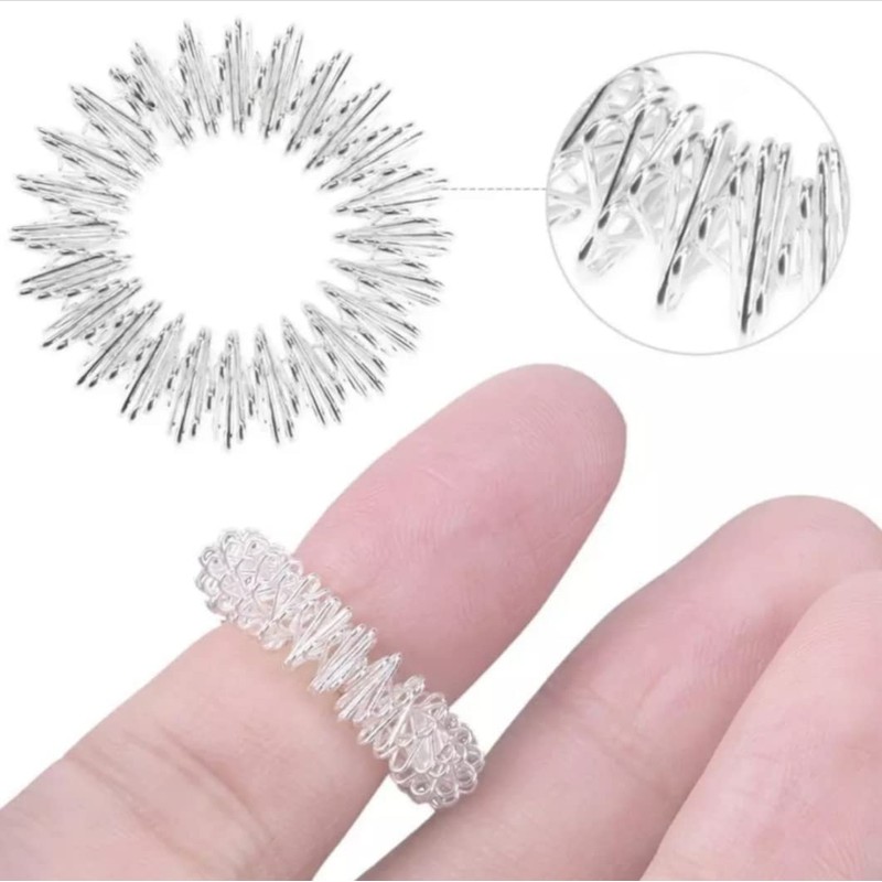 Pack of 2 Massage Rings for Fingers Made of Stainless