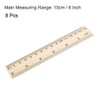 sourcing map Wood Ruler 15cm 6 Inch 2 Scale Office