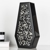 SHYFOY Black Crushed Diamond Vase Large Mirrored Flower Vases Home