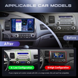 4G+64G Car Radio Stereo for Honda Civic 2006-2011, Wireless CarPlay Android Auto 10.1 Inch IPS Touch Screen Android 13 GPS Head Unit WiFi Bluetooth DSP Audio USB Dual Mic HD Rear Camera