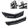Front Upper and Lower Grille Set Chrome Black 2Pcs Replacement