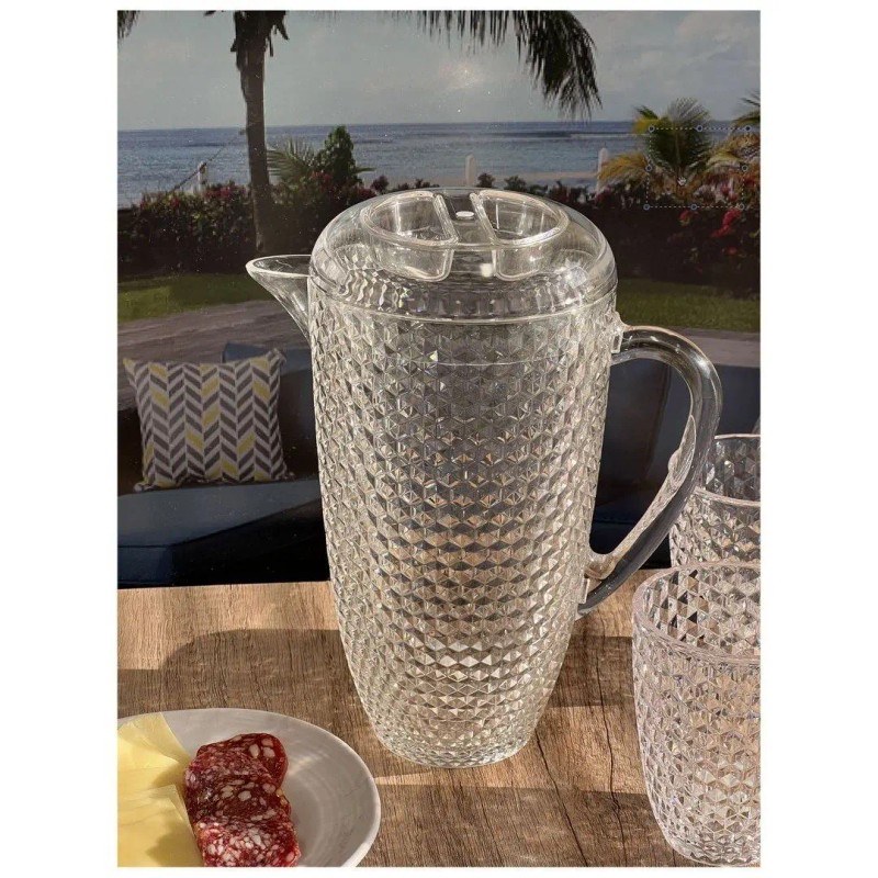 Diamond Cut 2.5 Quarts Unbreakable BPA Free Plastic Water Pitcher