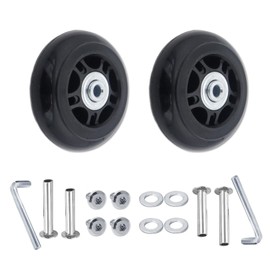 Joyangy 70 x 24mm Luggage Wheels Replacement, 2Pcs Rubber Suitcase Swivel Caster Wheels Repair Kit, Sturdy Smooth Rolling for Carry-on Roller Bag, Trolley, Travel Case