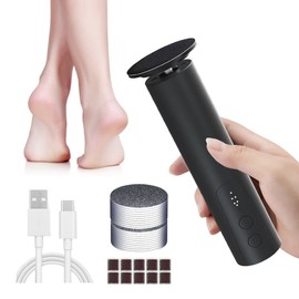Pinkiou Electric Callus Remover with Nail File Sander, 2-in-1 Wireless Professional Callus Removal Foot for Cracked, Dry Callus, with Sandpaper Disc, 6 Speeds