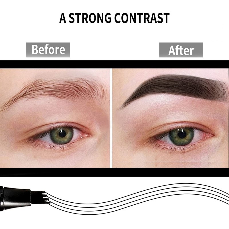 Boobeen Eyebrow Pen Waterproof Liquid Eyebrow Pencil, Microblading Eyebrow Pen